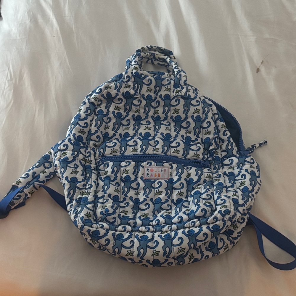 Roberta Roller Rabbit Blue and White Backpack